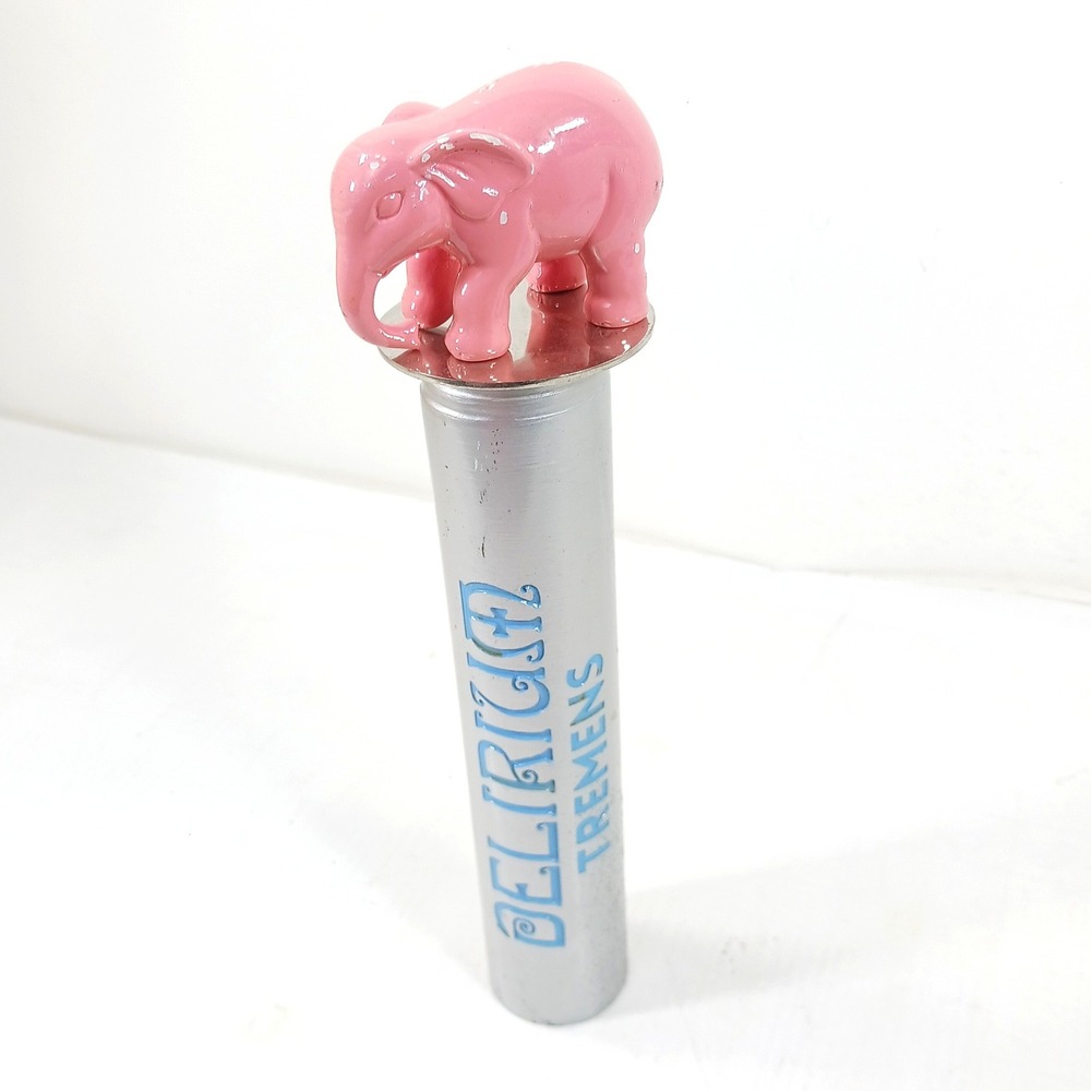 Delirium Tremens Beer Tap Handle Pink Elephant Silver Barware 10.5 Inch